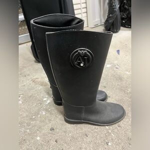 Armani Jeans, rain boots black women size 8